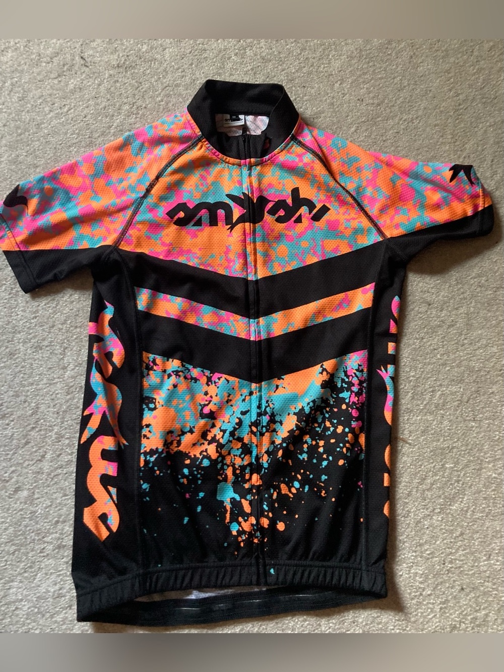Smashfest Queen Women’s Cycling Jersey – Full Zip Vibrant Multicolor Sz M